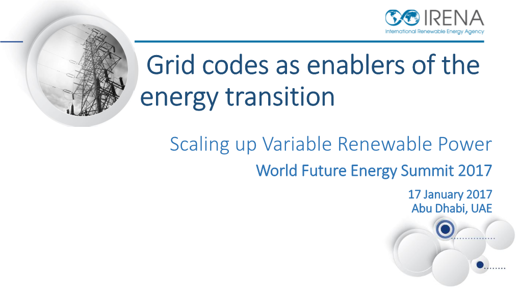 Grid Codes As Enablers of the Energy Transition