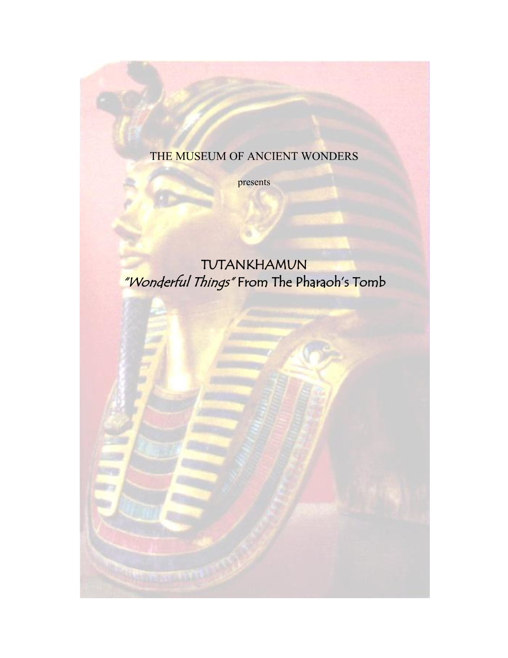 TUTANKHAMUN “Wonderful Things” from the Pharaoh's Tomb