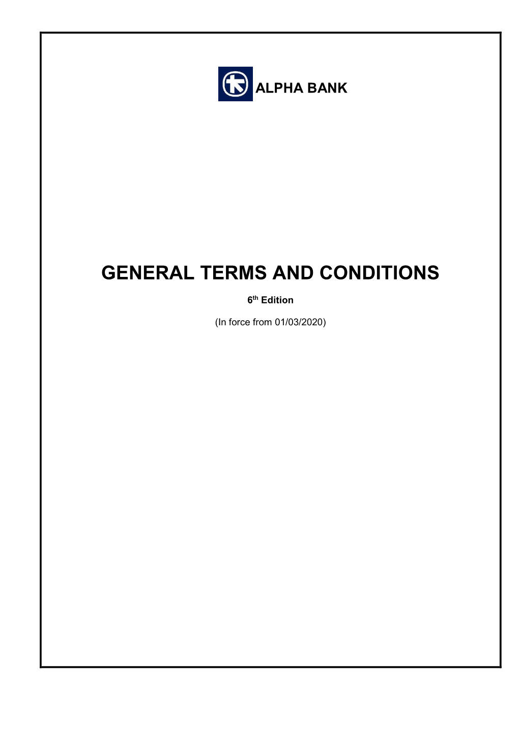 General Terms and Conditions