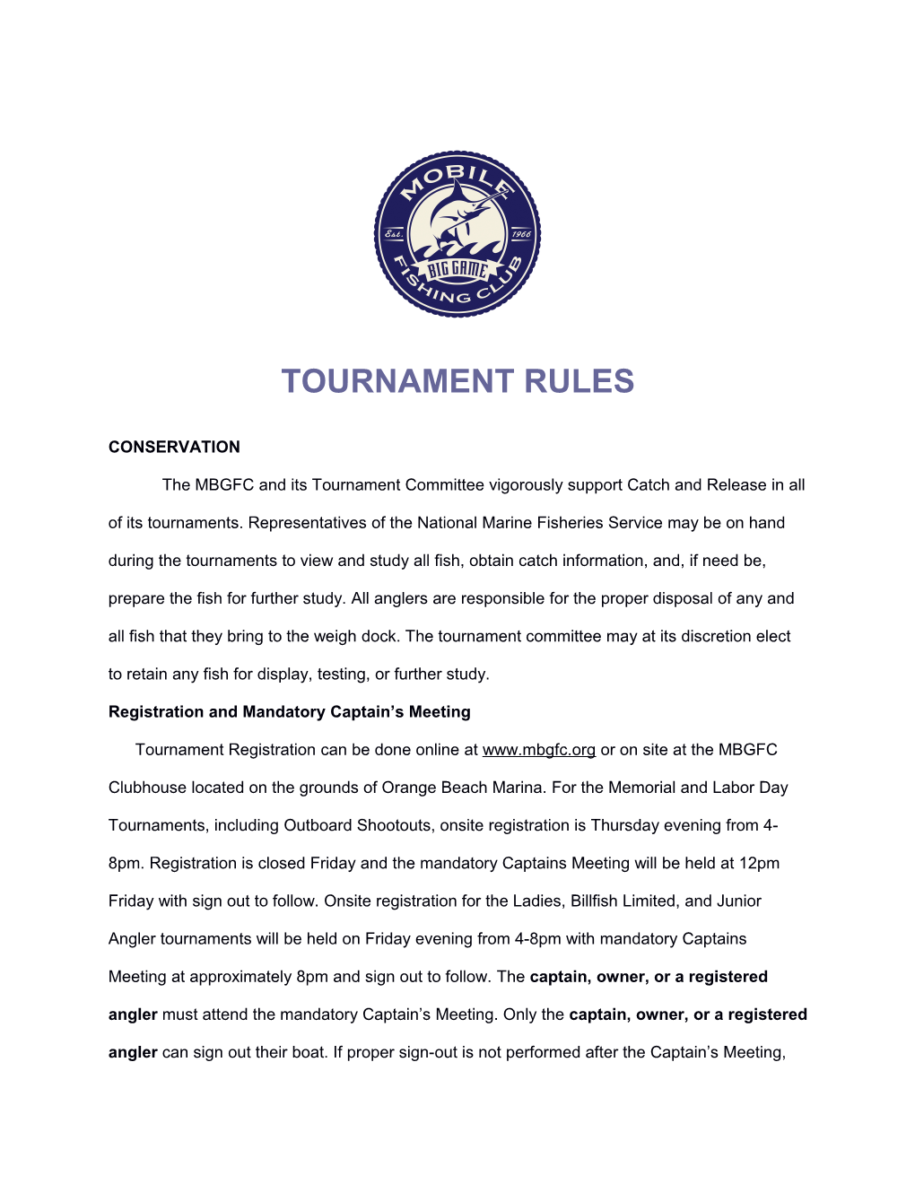 Tournament Rules