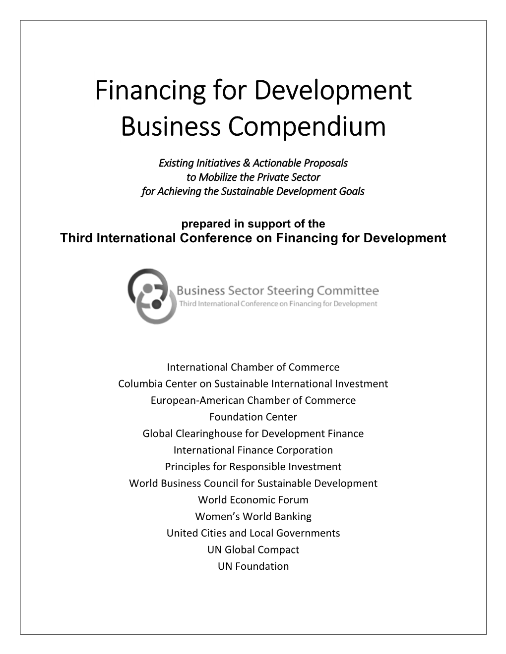 Financing for Development Business Compendium