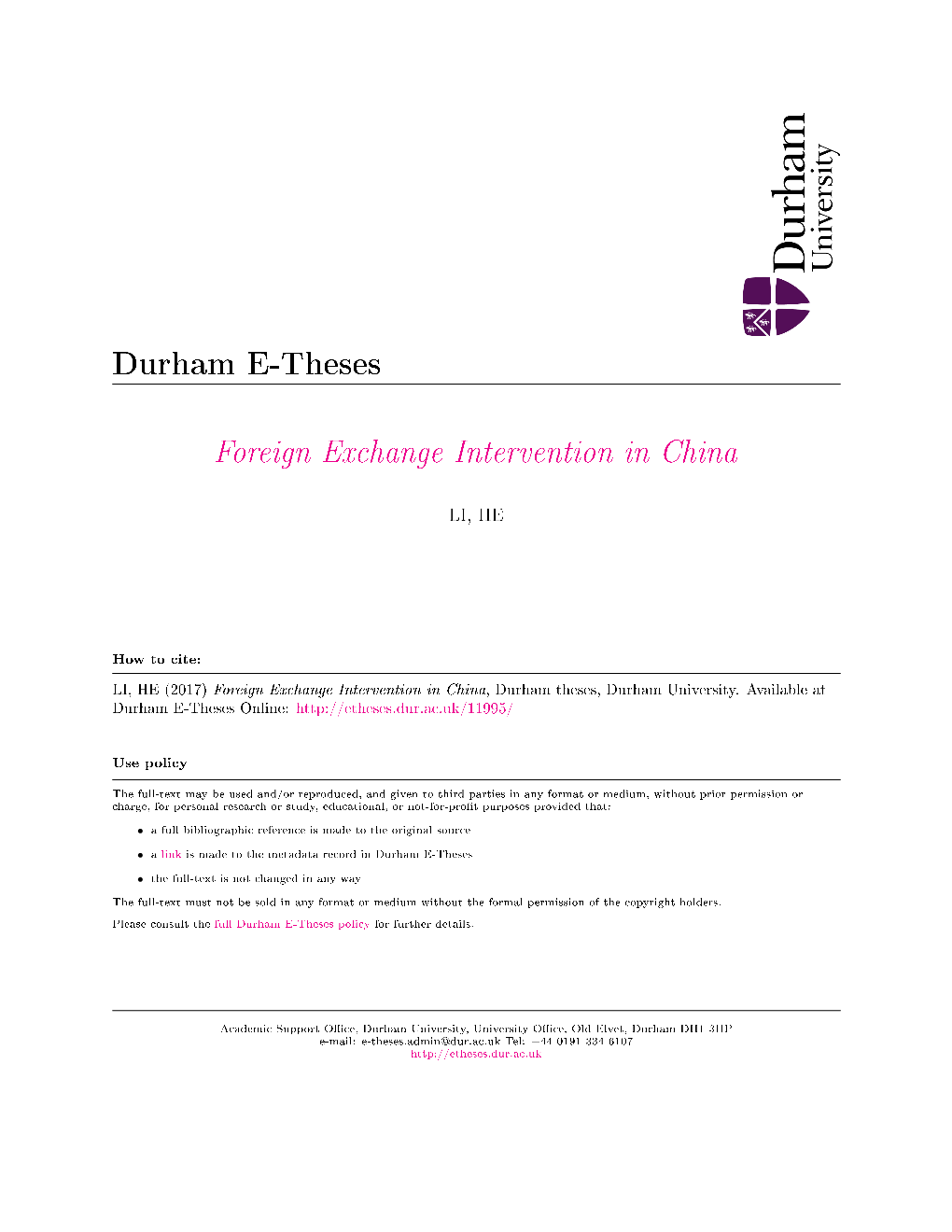 Foreign Exchange Intervention in China