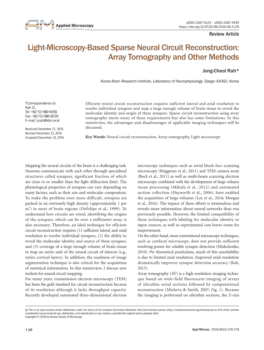 Light-Microscopy-Based Sparse Neural Circuit Reconstruction: Array Tomography and Other Methods