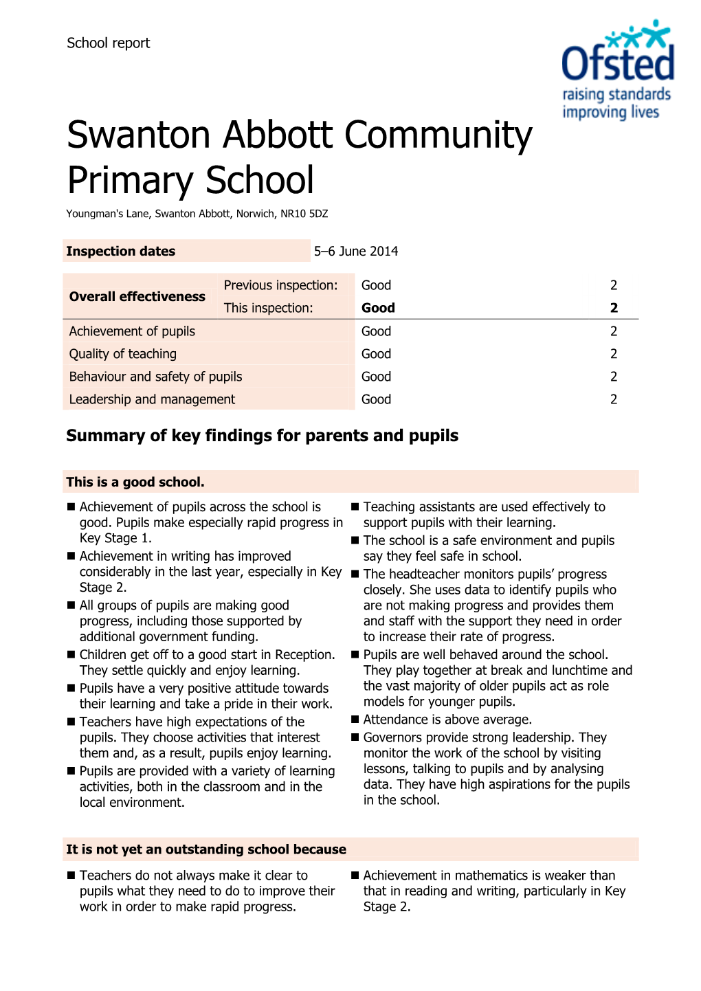 Swanton Abbott Community Primary School Youngman's Lane, Swanton Abbott, Norwich, NR10 5DZ