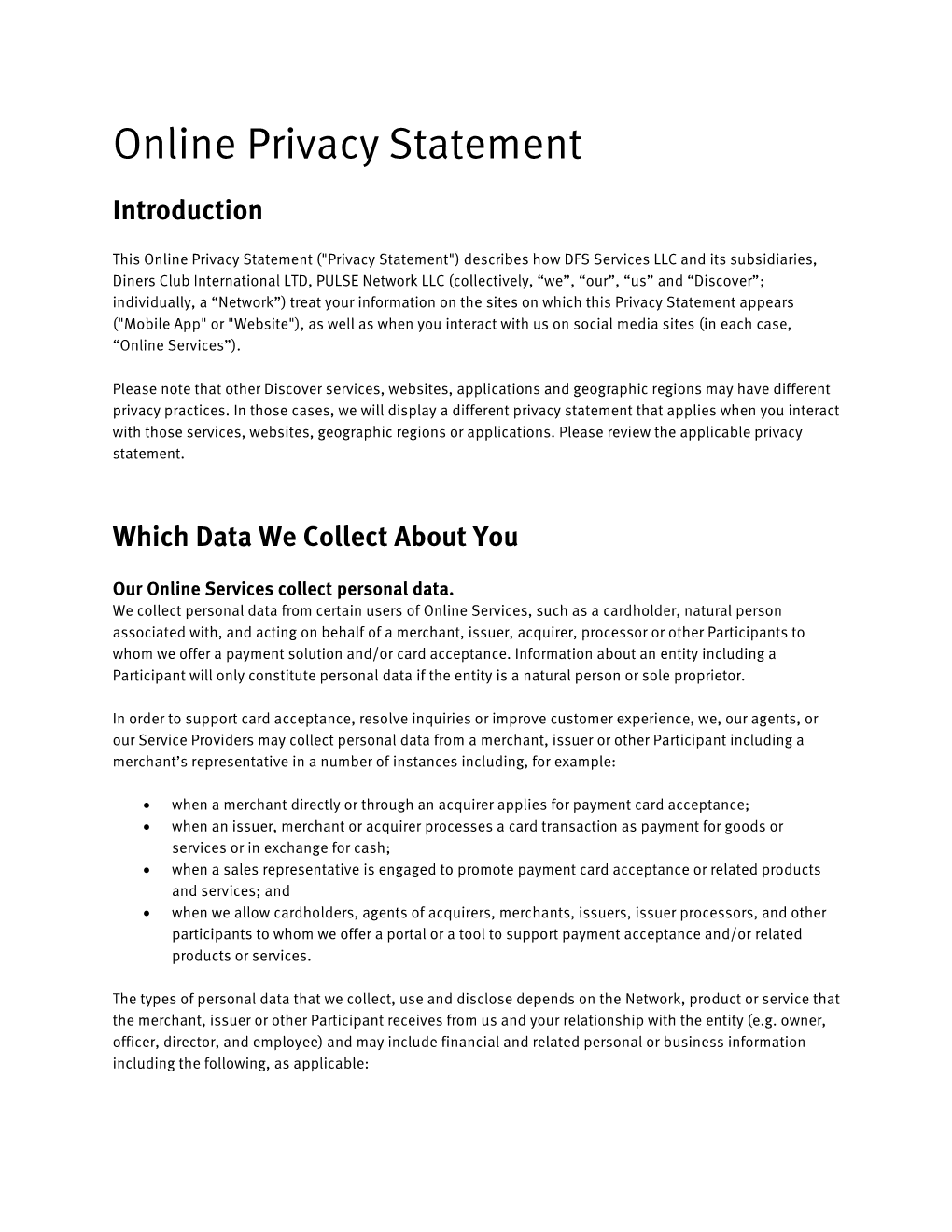 Global Privacy Statement