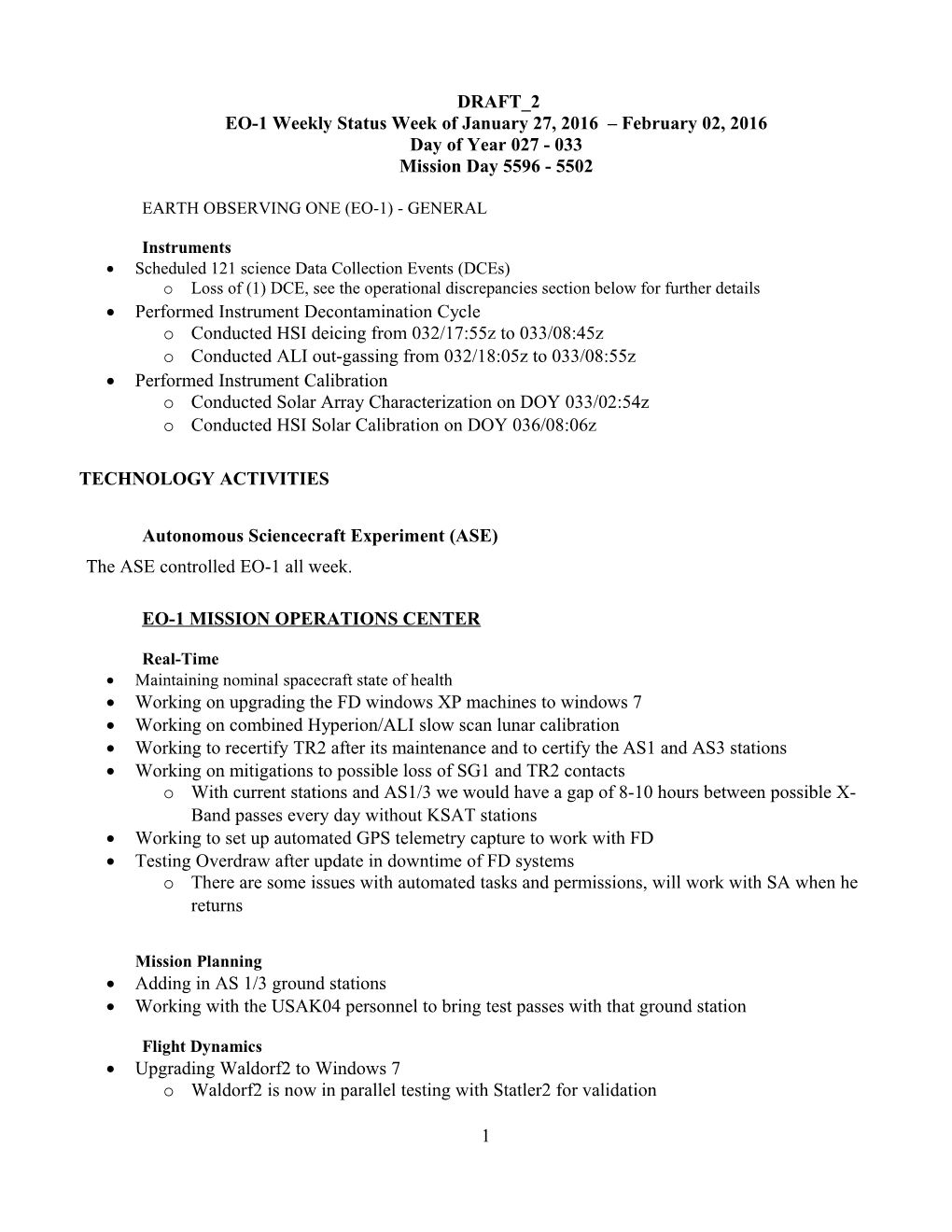 EO-1 Status Week of Jan 20-26, 2001 s13