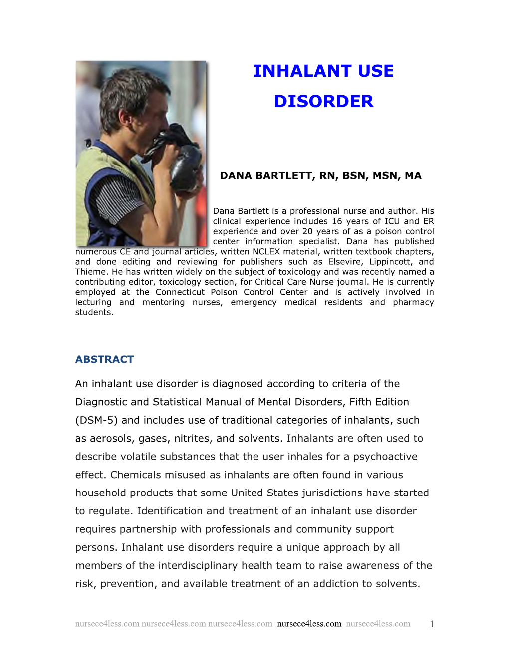 Inhalant Use Disorder