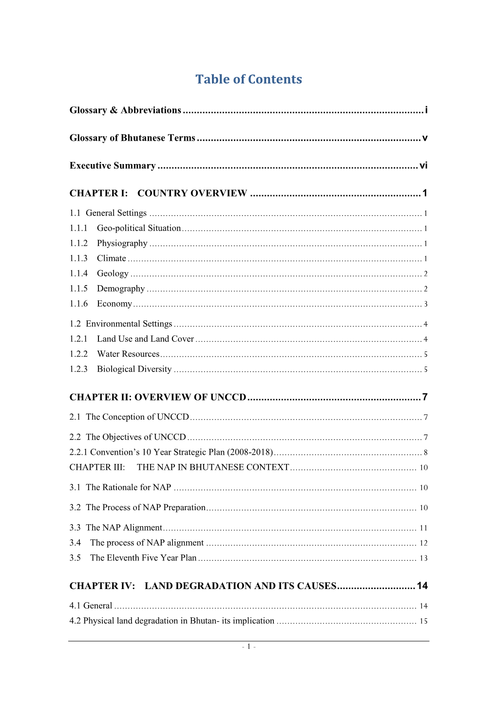 Table of Contents