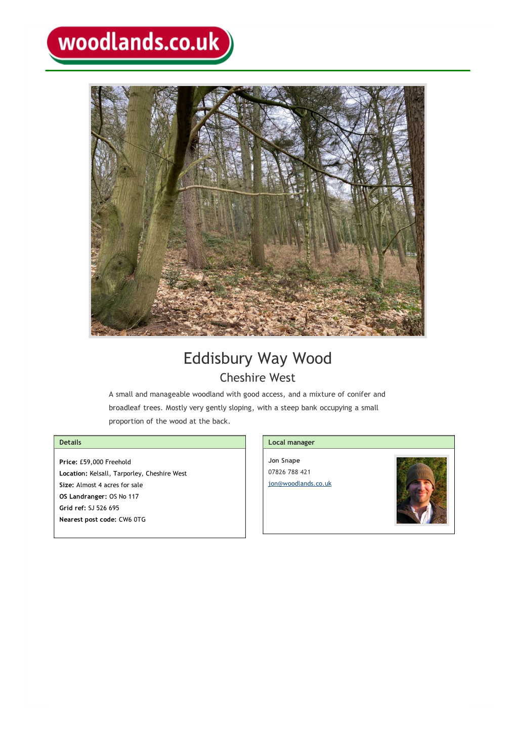 Eddisbury Way Wood Cheshire West a Small and Manageable Woodland with Good Access, and a Mixture of Conifer and Broadleaf Trees