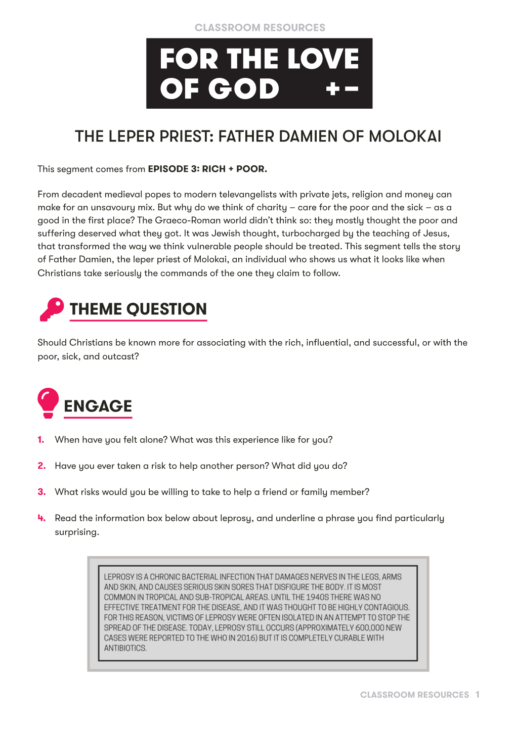 The Leper Priest: Father Damien of Molokai Theme