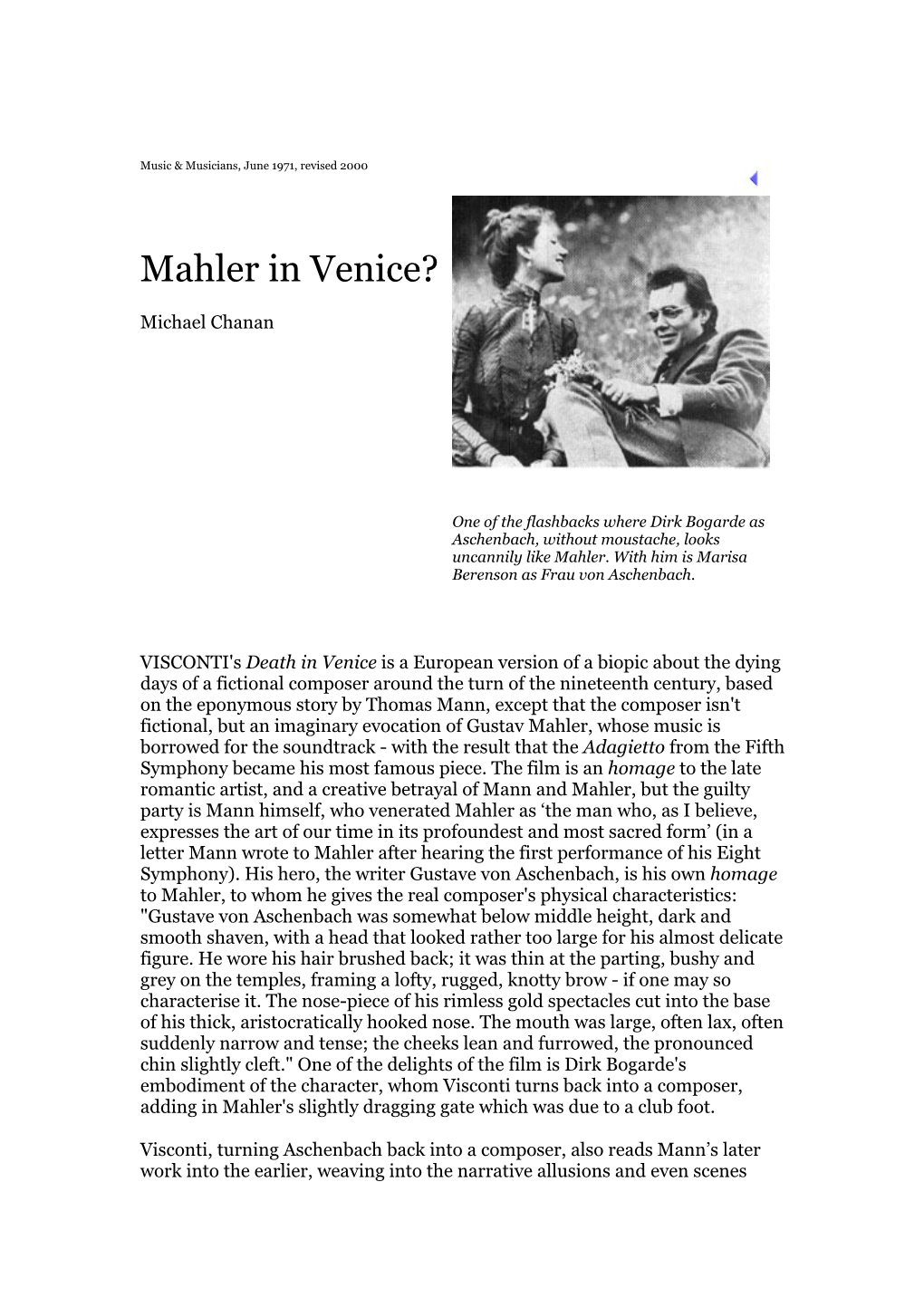 Mahler in Venice?