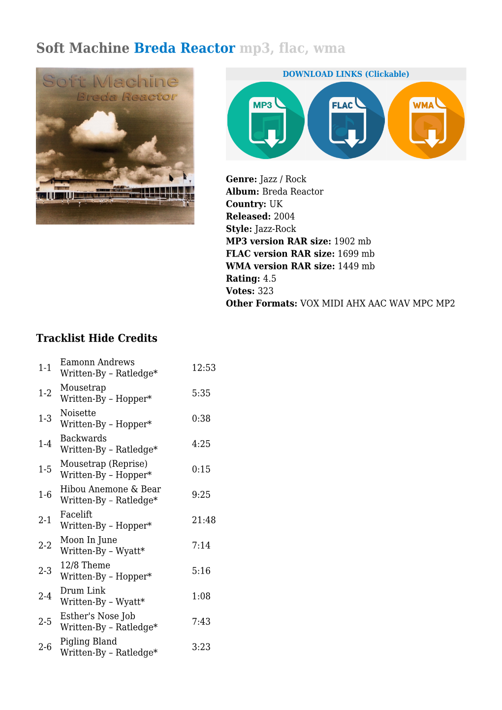 Soft Machine Breda Reactor Mp3, Flac, Wma