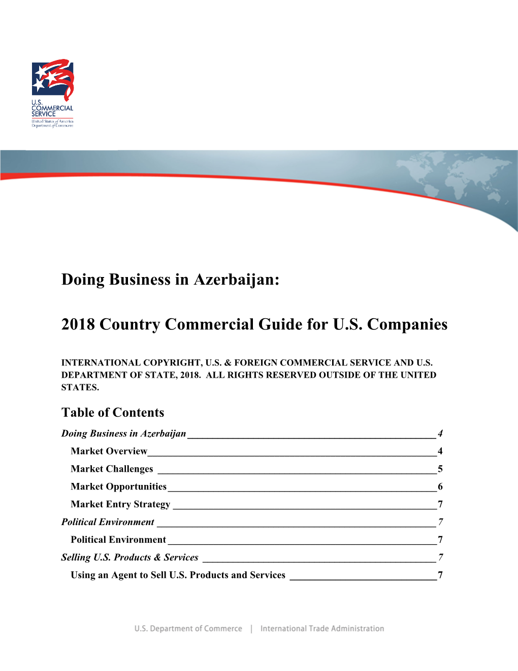 Doing Business in Azerbaijan: 2018 Country Commercial Guide for U.S