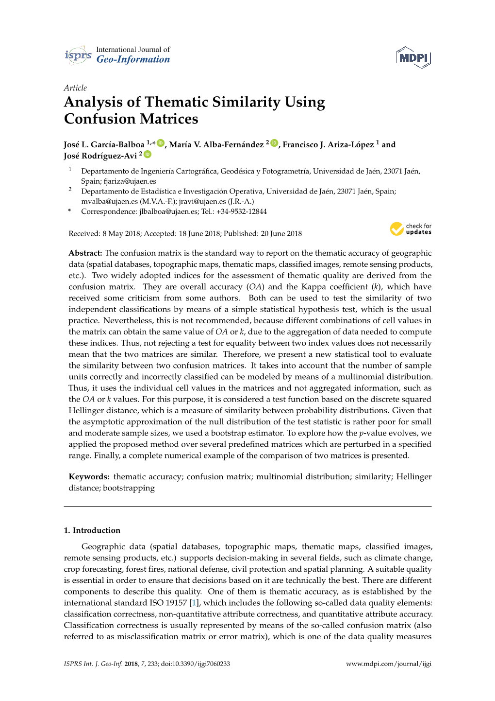 Analysis of Thematic Similarity Using Confusion Matrices