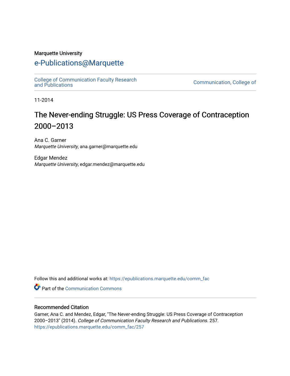 US Press Coverage of Contraception 2000–2013