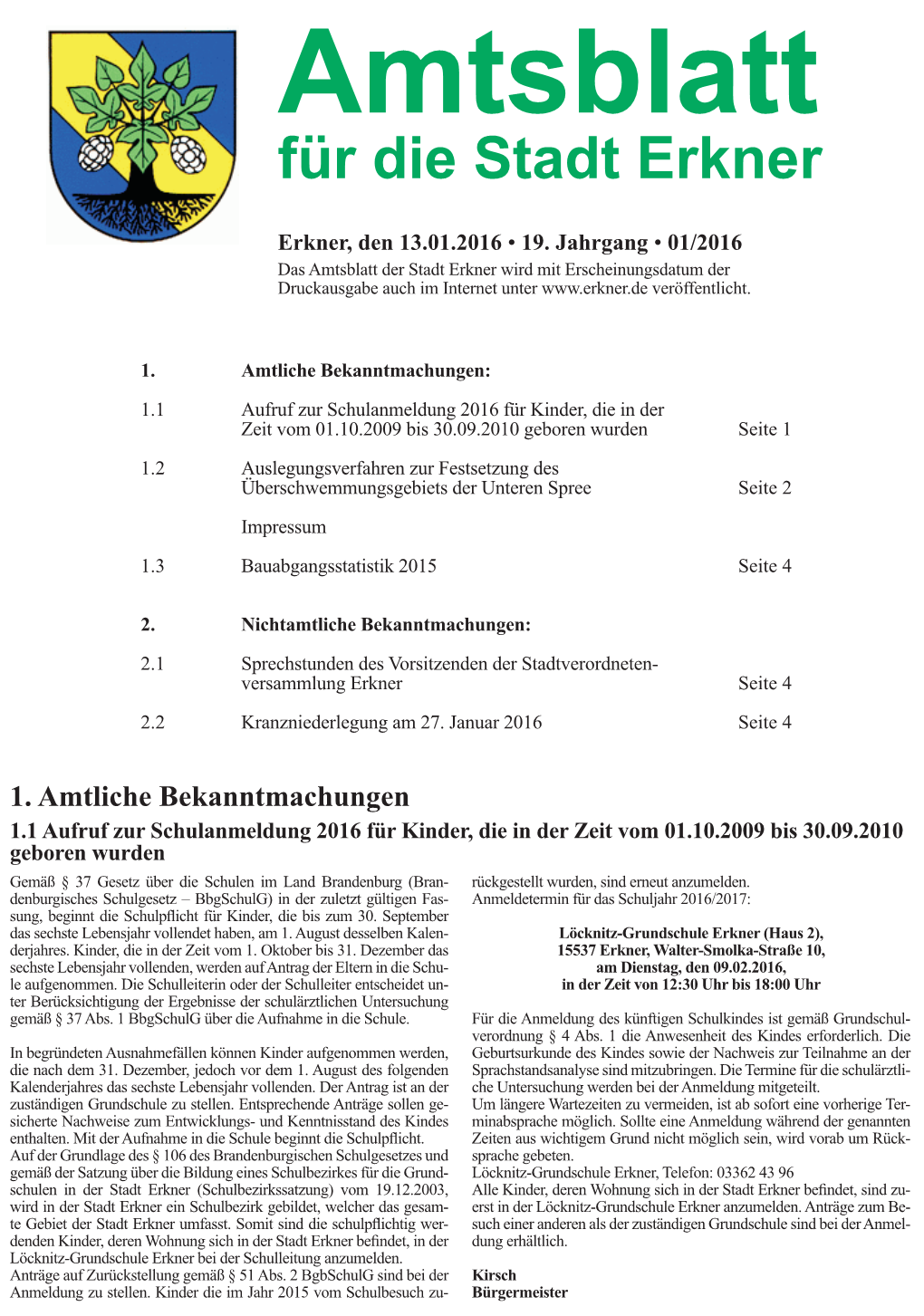 Ende Des Amtsblattes Für Die Stadt Erkner