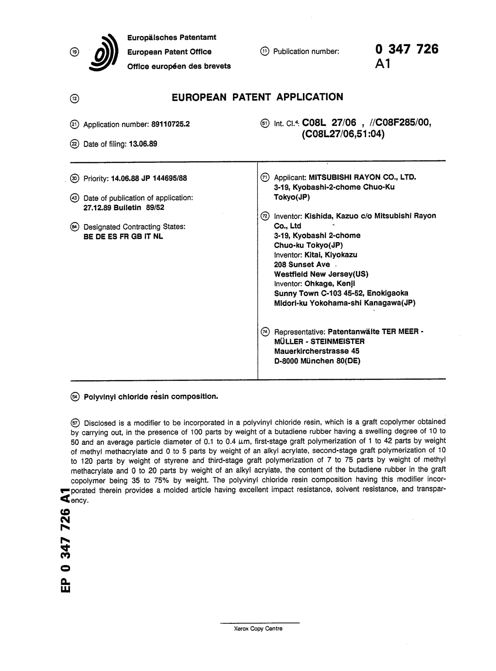 Polyvinyl Chloride Resin Composition