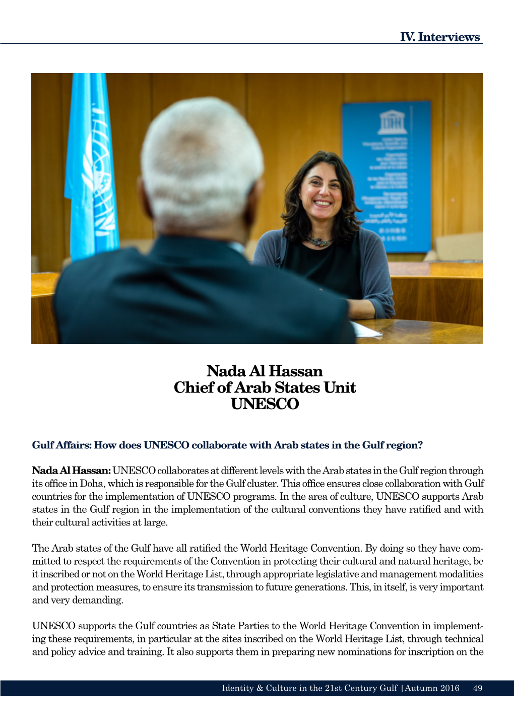 Nada Al Hassan Chief of Arab States Unit UNESCO