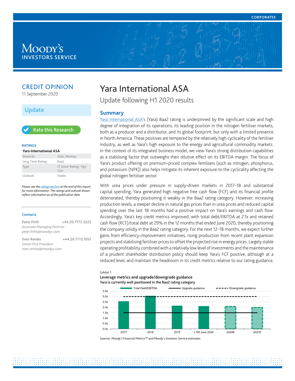 Moody's Yara Credit Opinion