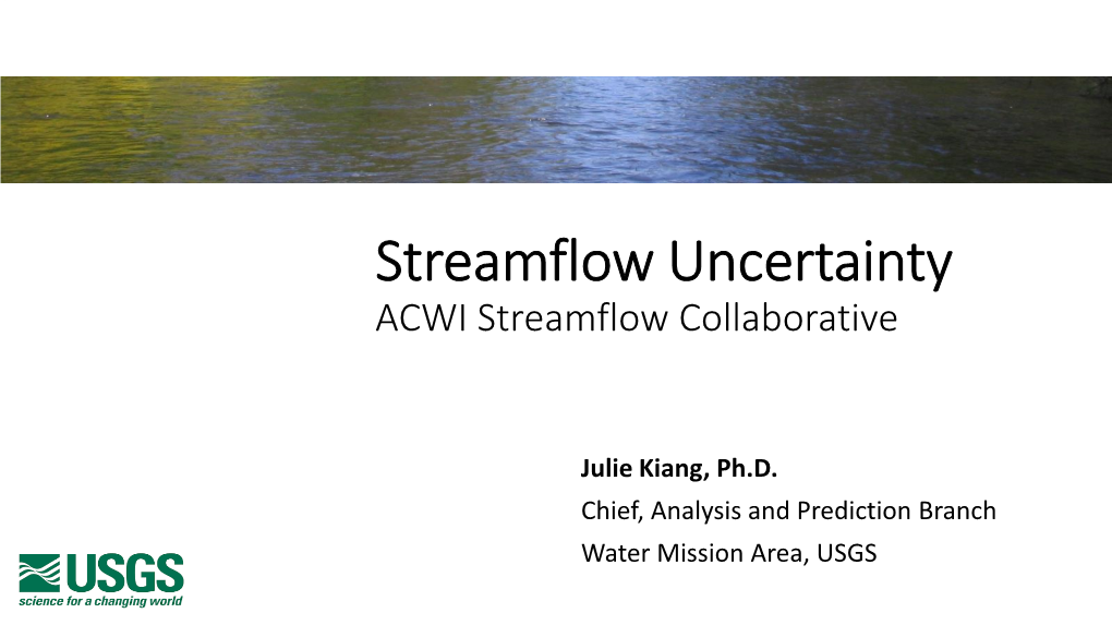 Streamflow Uncertainty ACWI Streamflow Collaborative