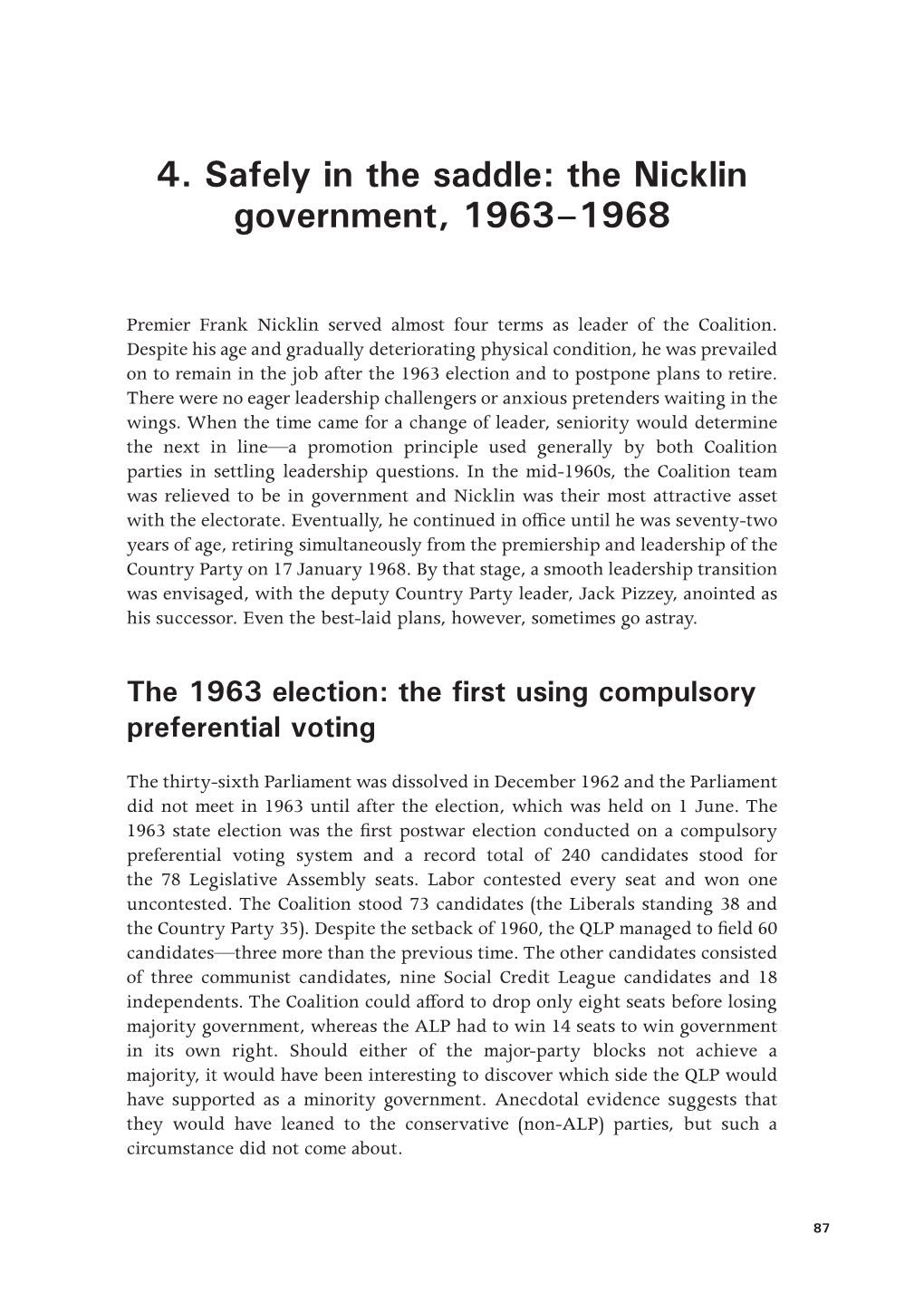 The History of the Queensland Parliament, 1957–1989