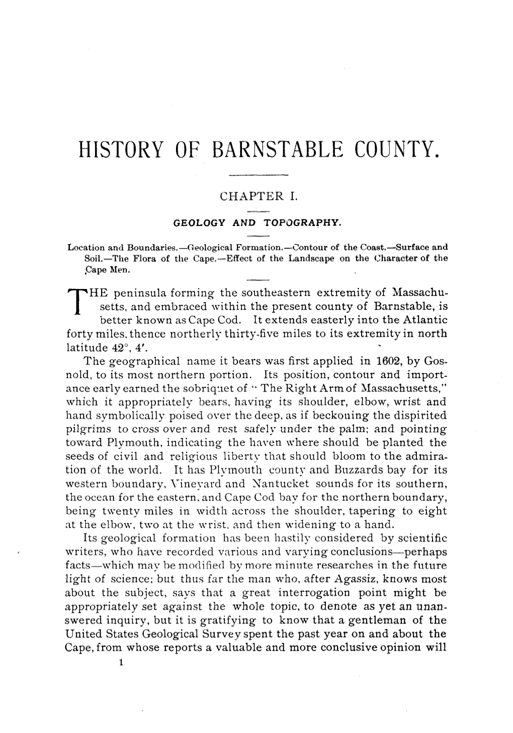The History of Barnstable County