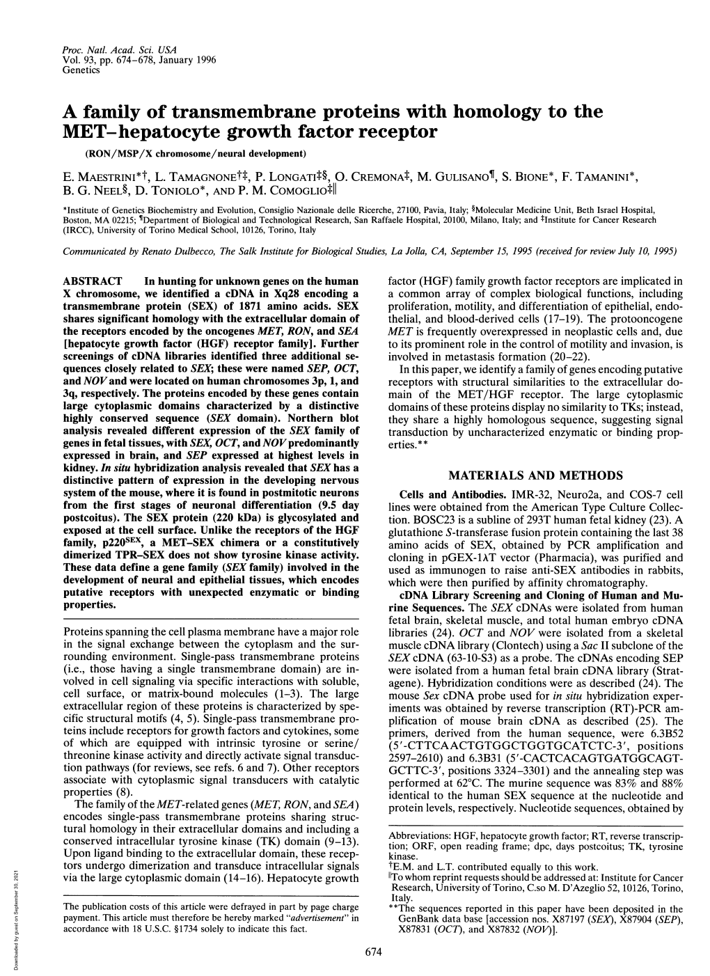 MET-Hepatocyte Growth Factorreceptor