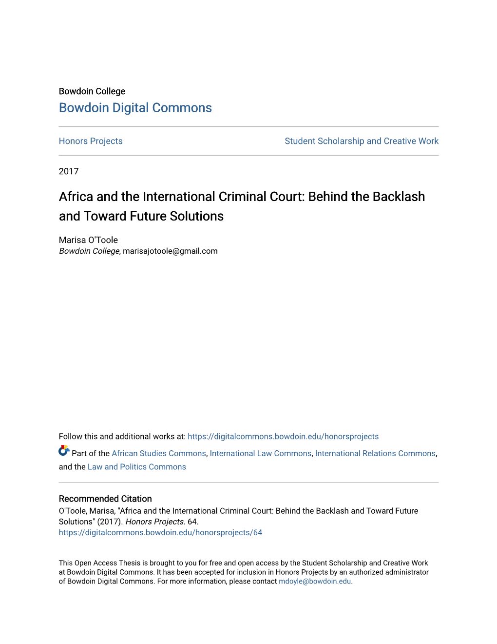 Africa and the International Criminal Court: Behind the Backlash and Toward Future Solutions