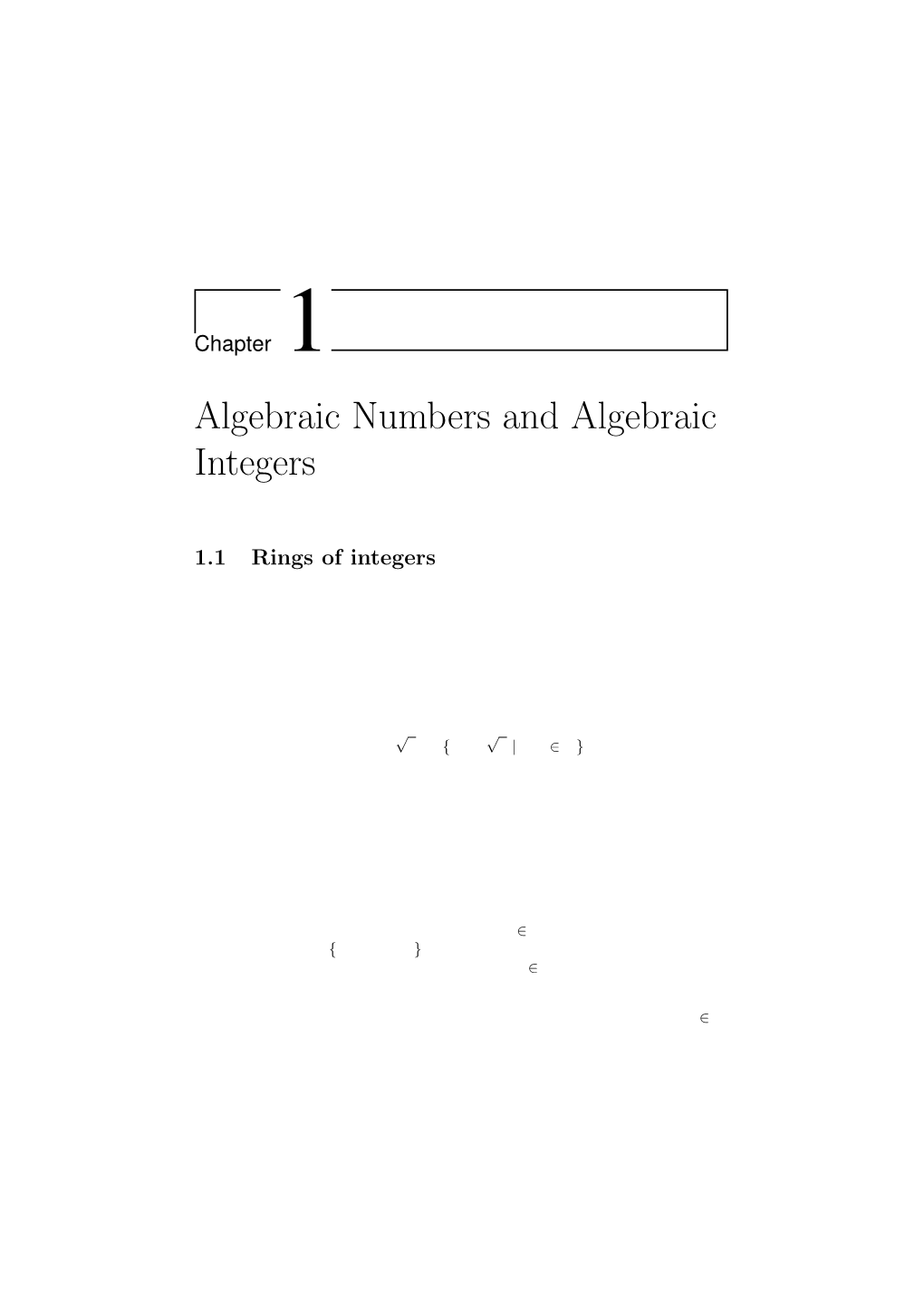 Algebraic Numbers and Algebraic Integers