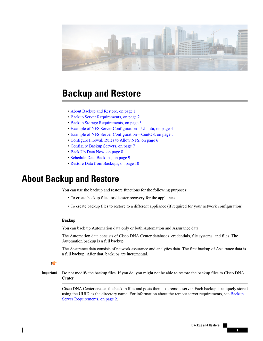 Backup and Restore