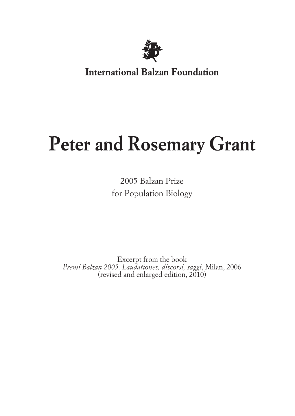 Peter and Rosemary Grant