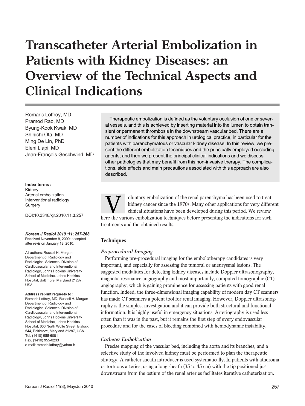 Transcatheter Arterial Embolization in Patients with Kidney Diseases: an Overview of the Technical Aspects and Clinical Indications