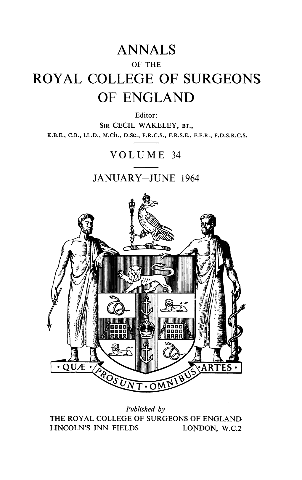 Annals Royal College of Surgeons of England