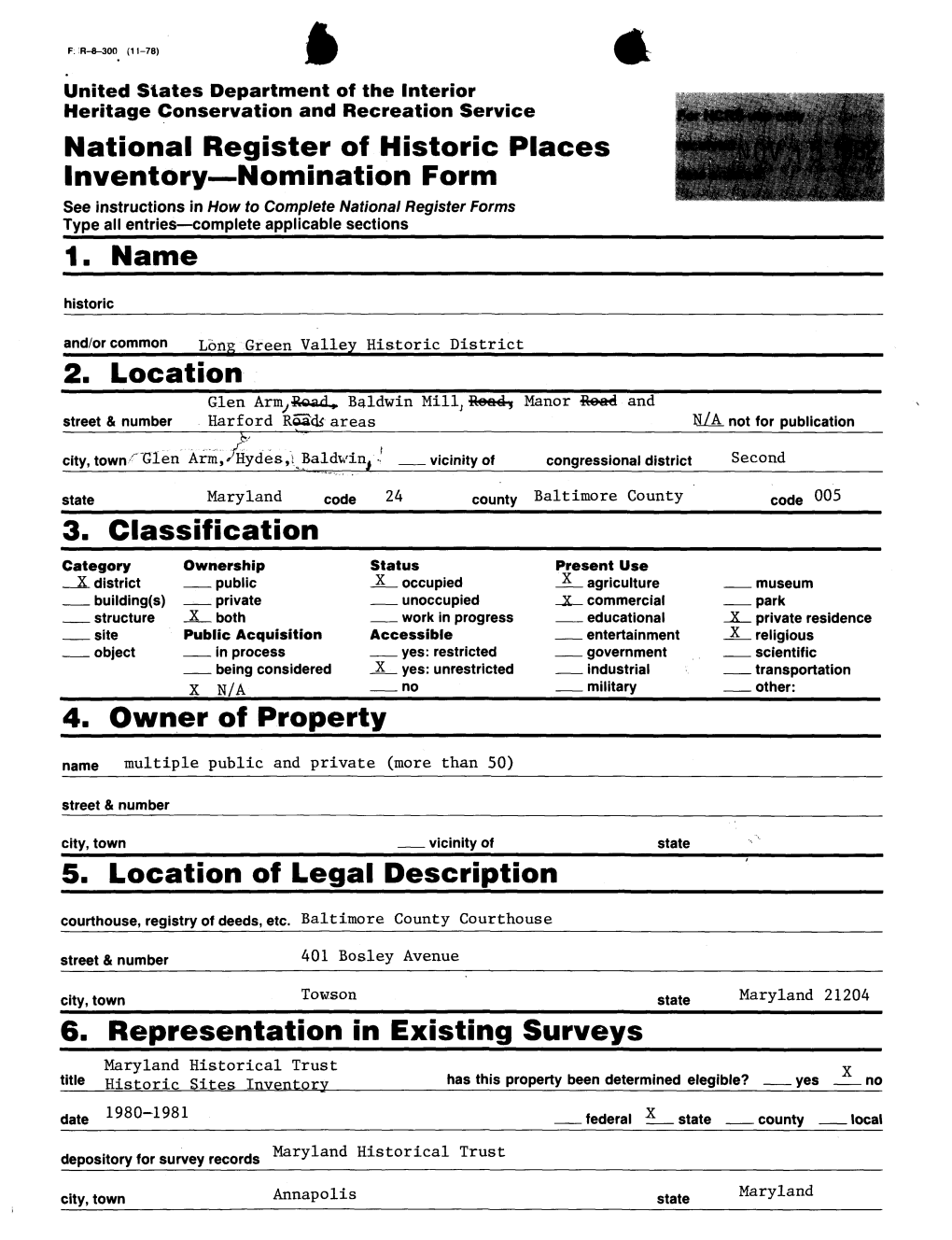 National Register of Historic Places Inventory Nomination Form