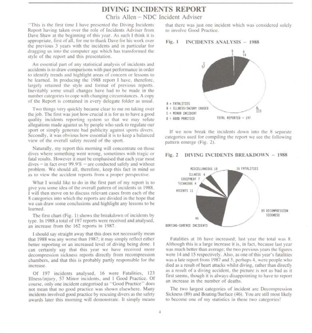 Diving Incidents Report