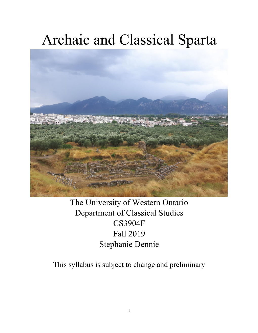 Archaic and Classical Sparta