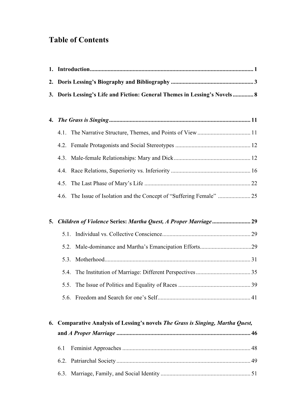 Table of Contents 