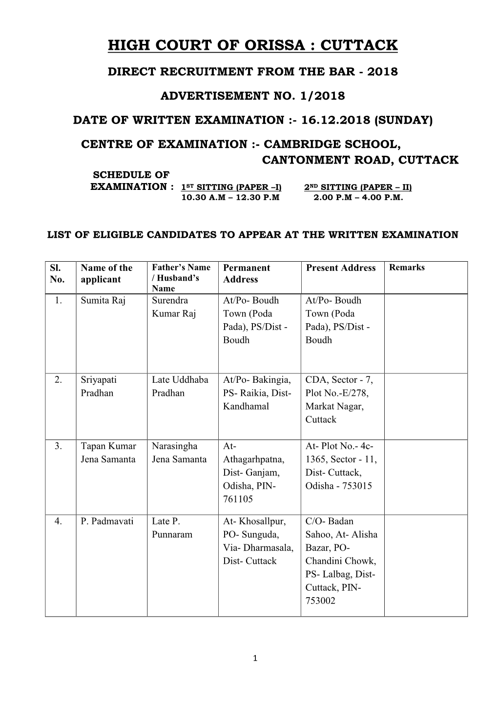 High Court of Orissa : Cuttack