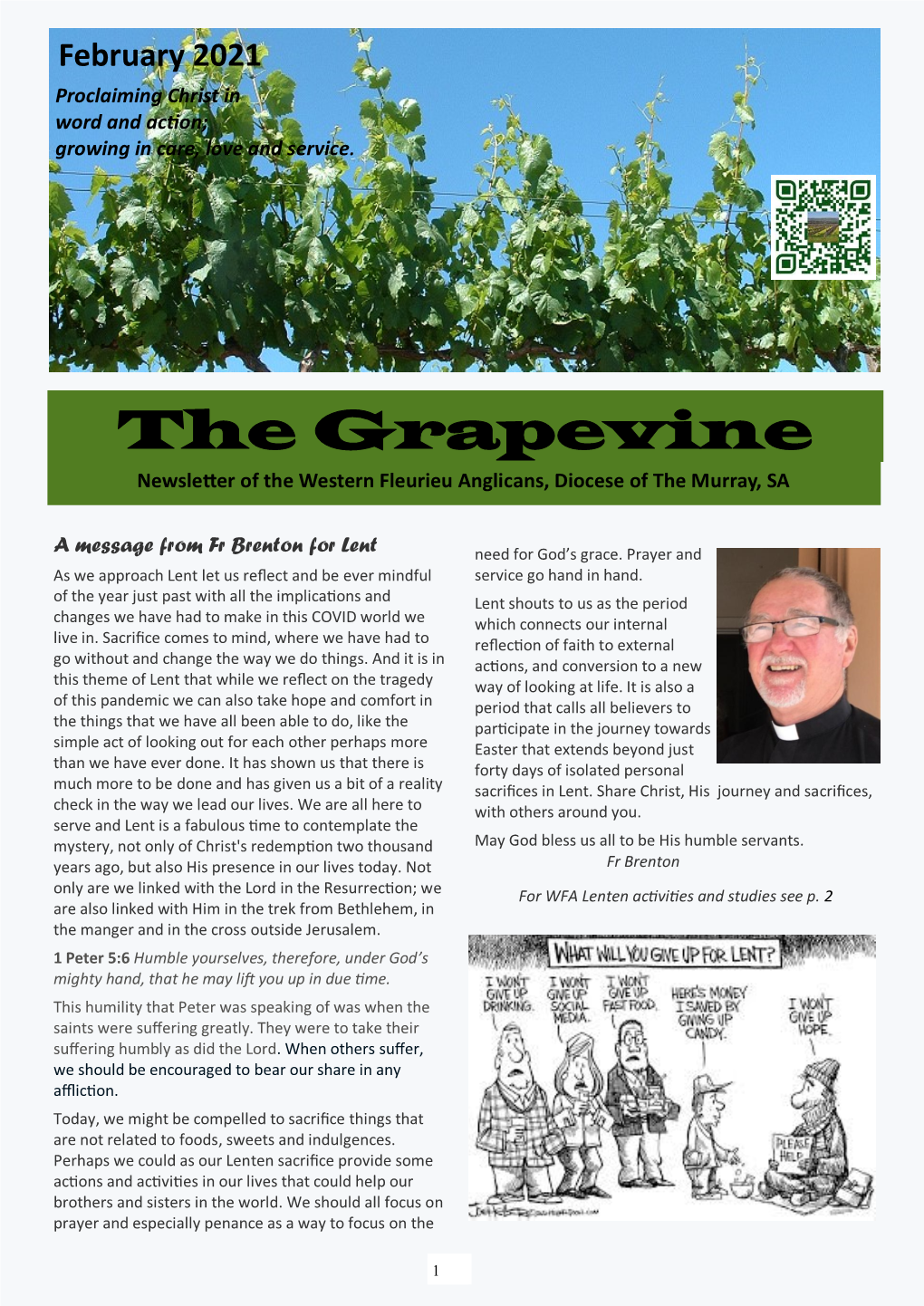 The Grapevine Newsletter of the Western Fleurieu Anglicans, Diocese of the Murray, SA