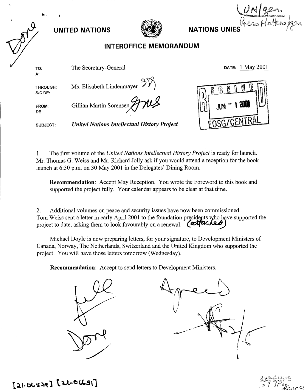 United Nations Nations Unies Interoffice Memorandum