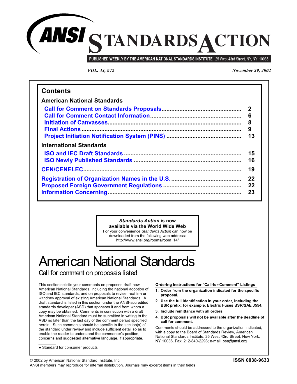Standards Action Layout SAV3342