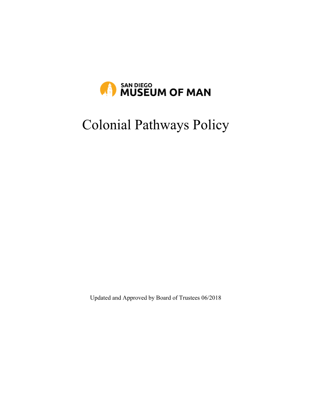 Colonial Pathways Policy