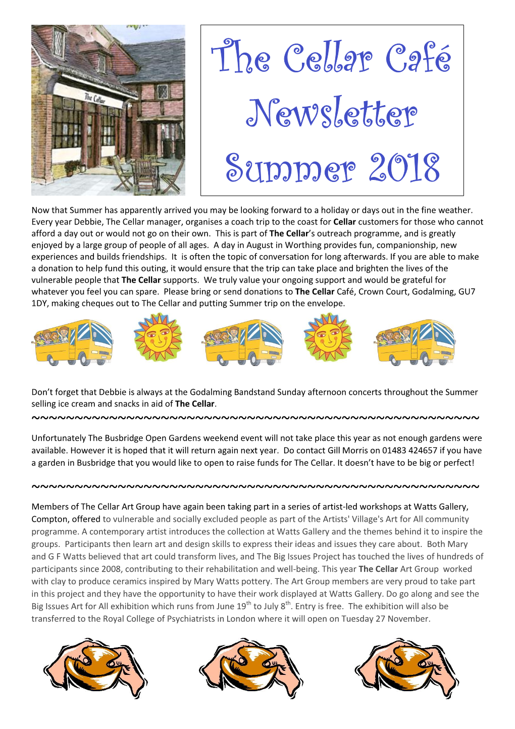 The Cellar Café Newsletter Summer 2018
