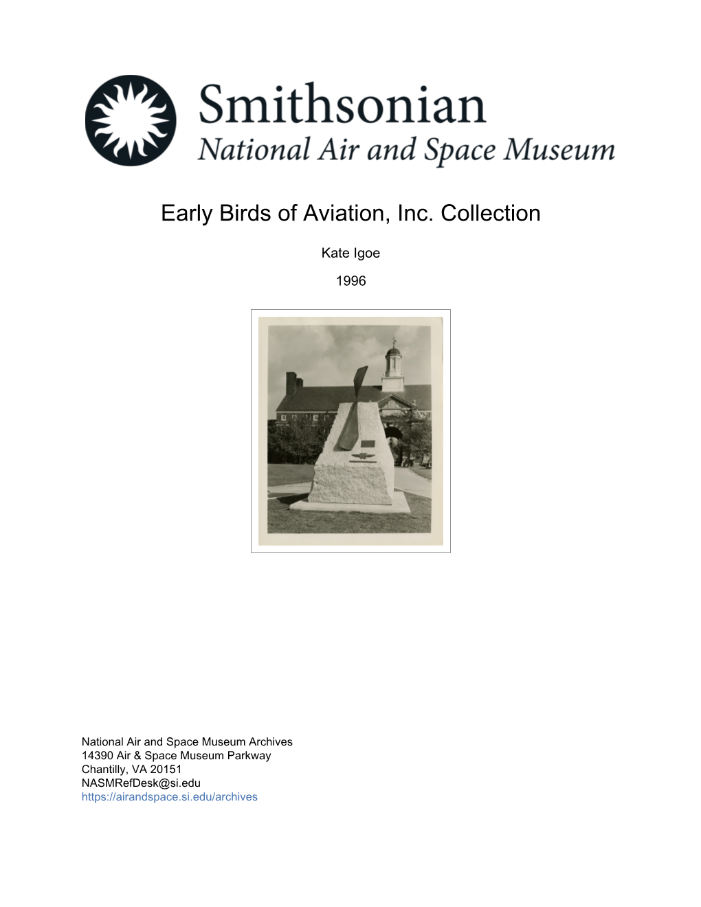 Early Birds of Aviation, Inc. Collection