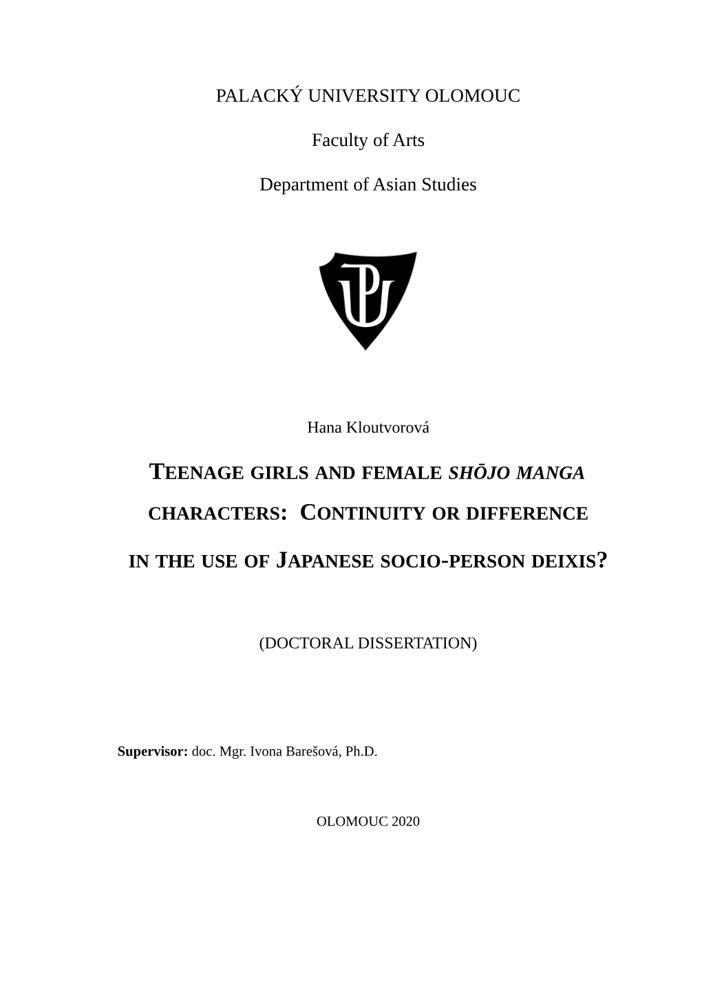 Teenage Girls and Female Shōjo Manga Characters