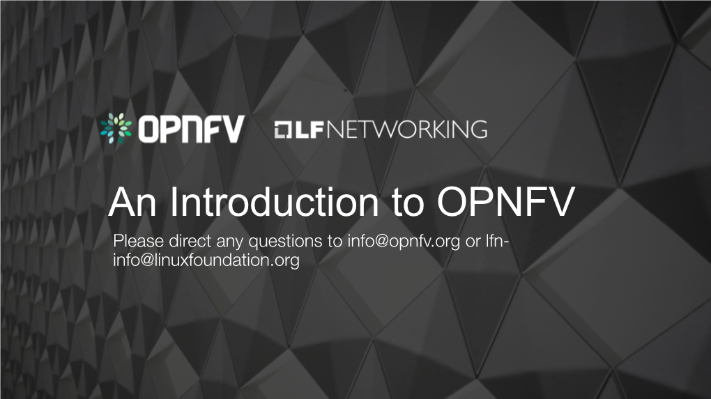 An Introduction to OPNFV