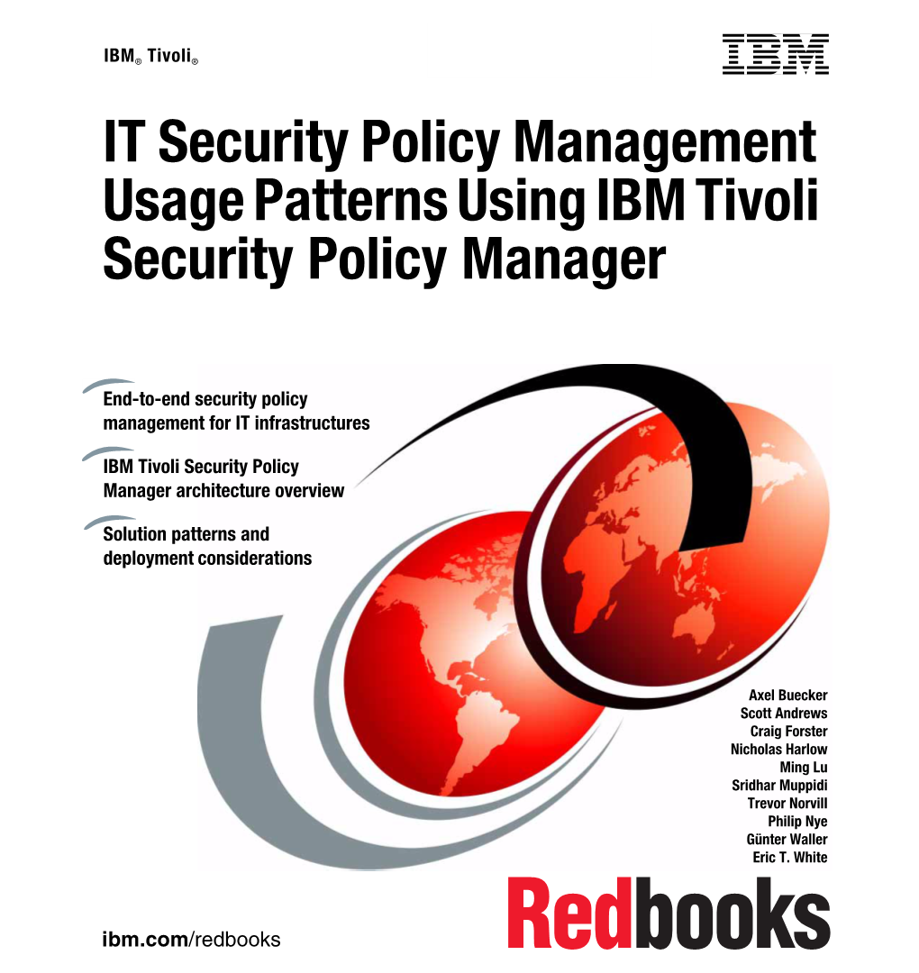 IT Security Policy Management Usage Patterns Using IBM Tivoli Security Policy Manager