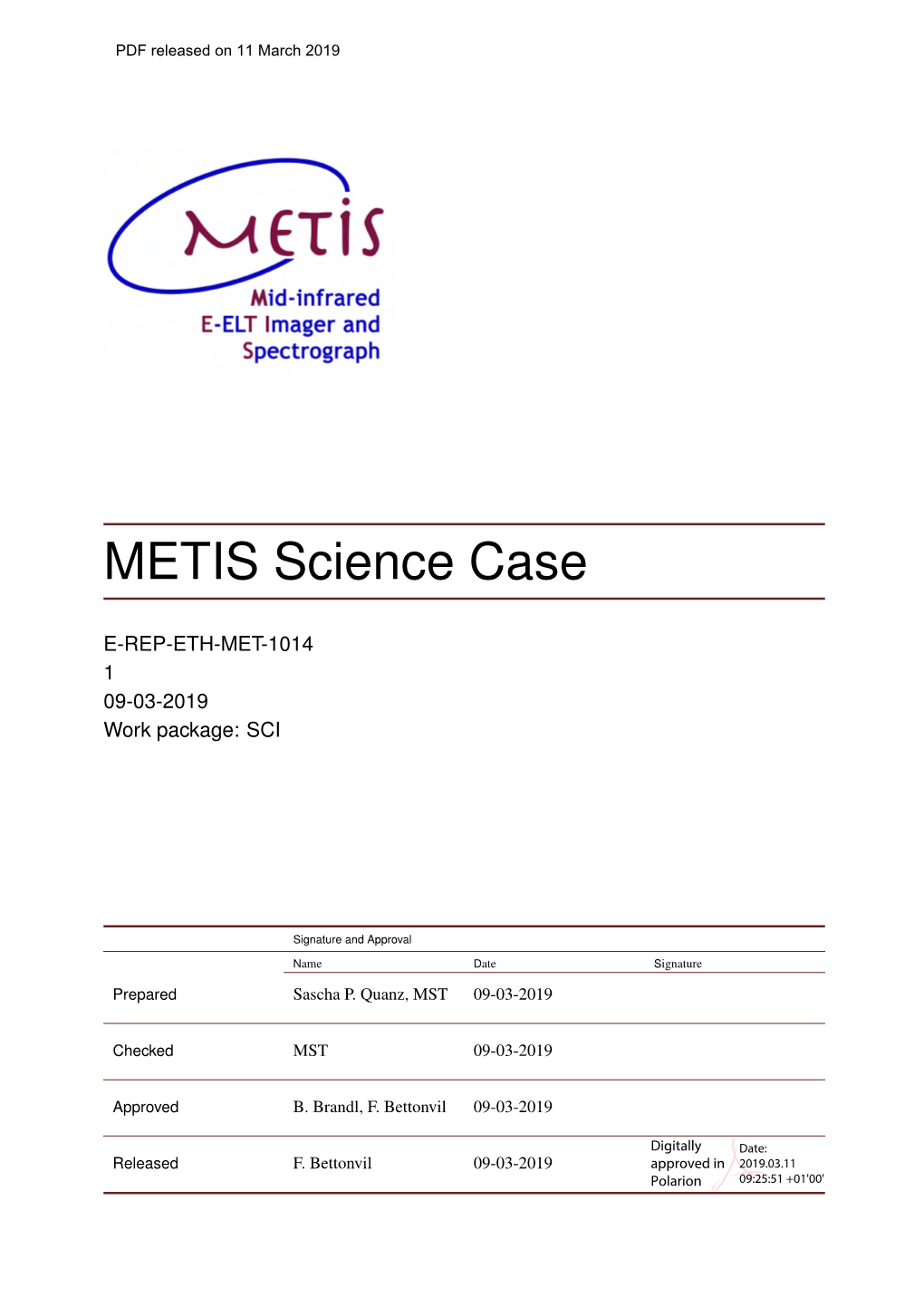 METIS Science Case