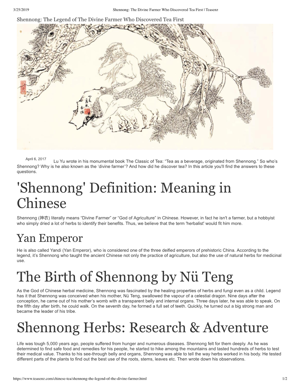 Shennong: the Divine Farmer Who Discovered Tea First | Teasenz Shennong: the Legend of the Divine Farmer Who Discovered Tea First