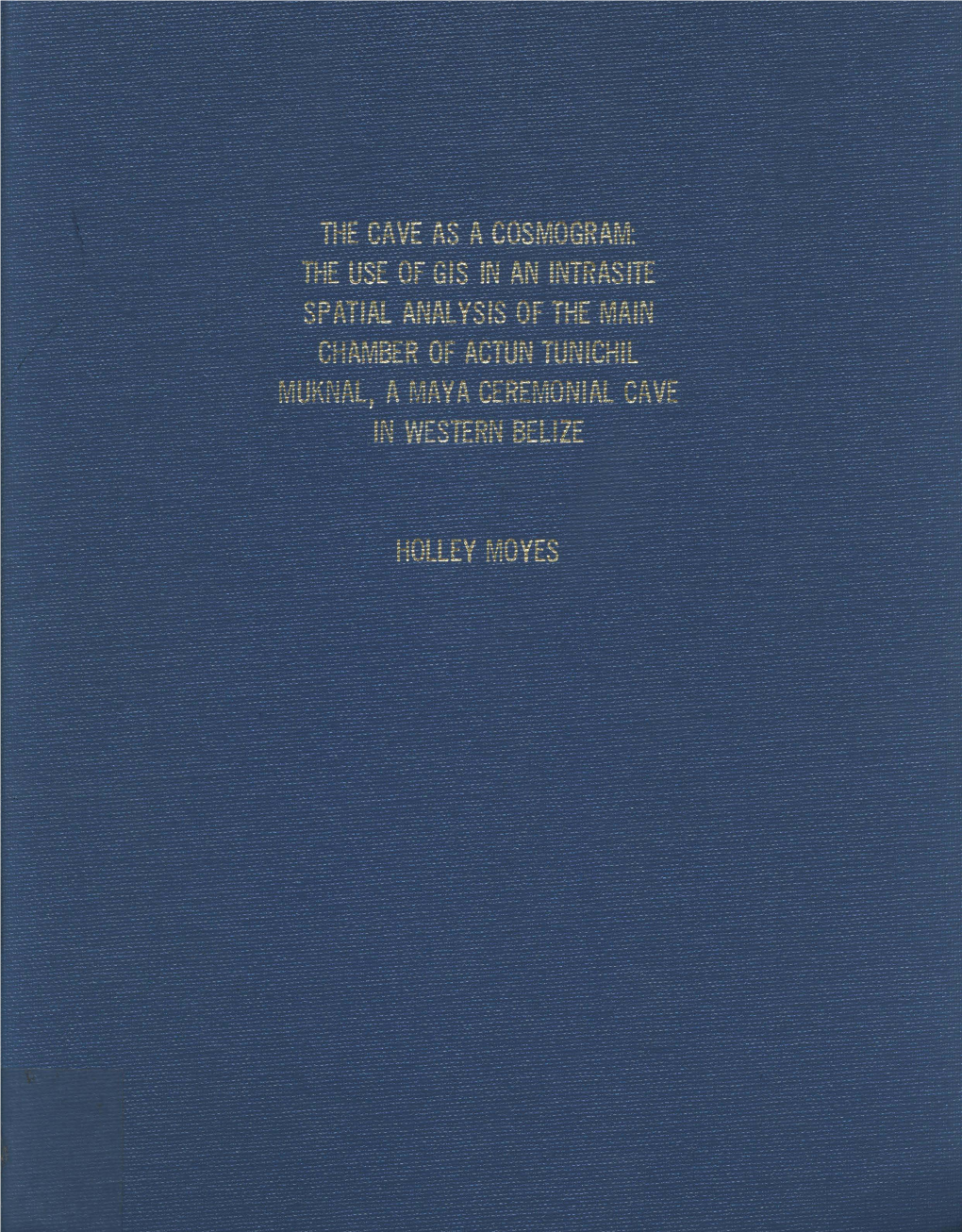 Cave As a Cosmogram: the Use of Gis in an Intrasite Spatial Analysis of the Main Chamber of Actun Tuniciul Muknal, Amaya Ceremonial Cave in Western Belize
